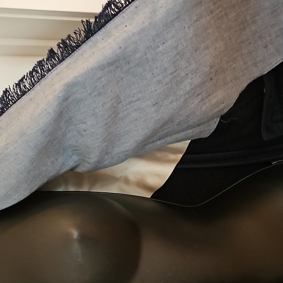 VINTAGE MALENE BIRGER FRINGED LINEN BLEND  BLAZER - Picture 7 of 16